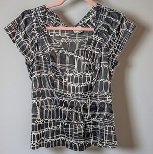 Worthington Petite Abstract Print Peplum Top – Size PS | New Without Tags